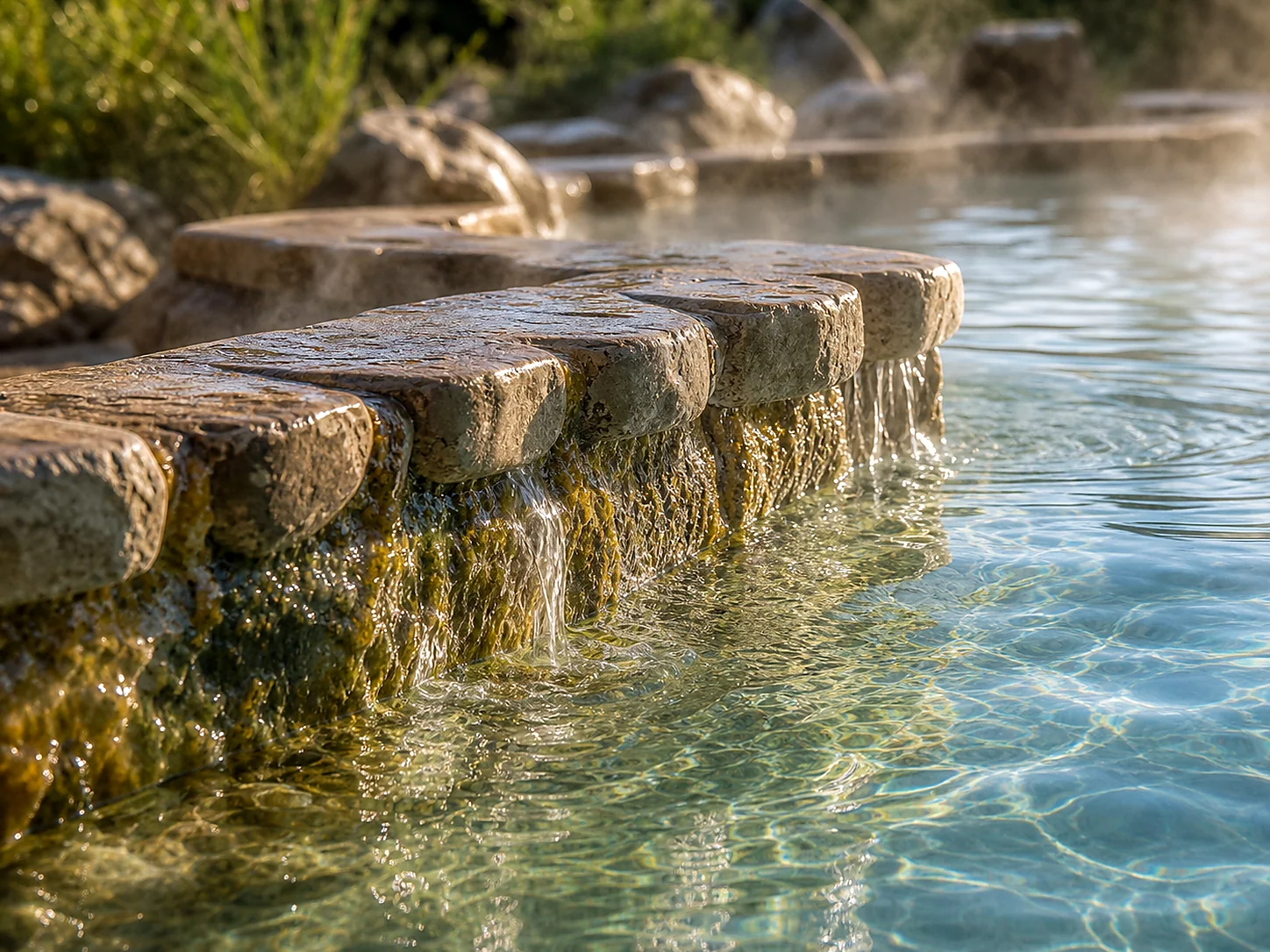 Mineral water and rock detail at Lava Hot Springs
