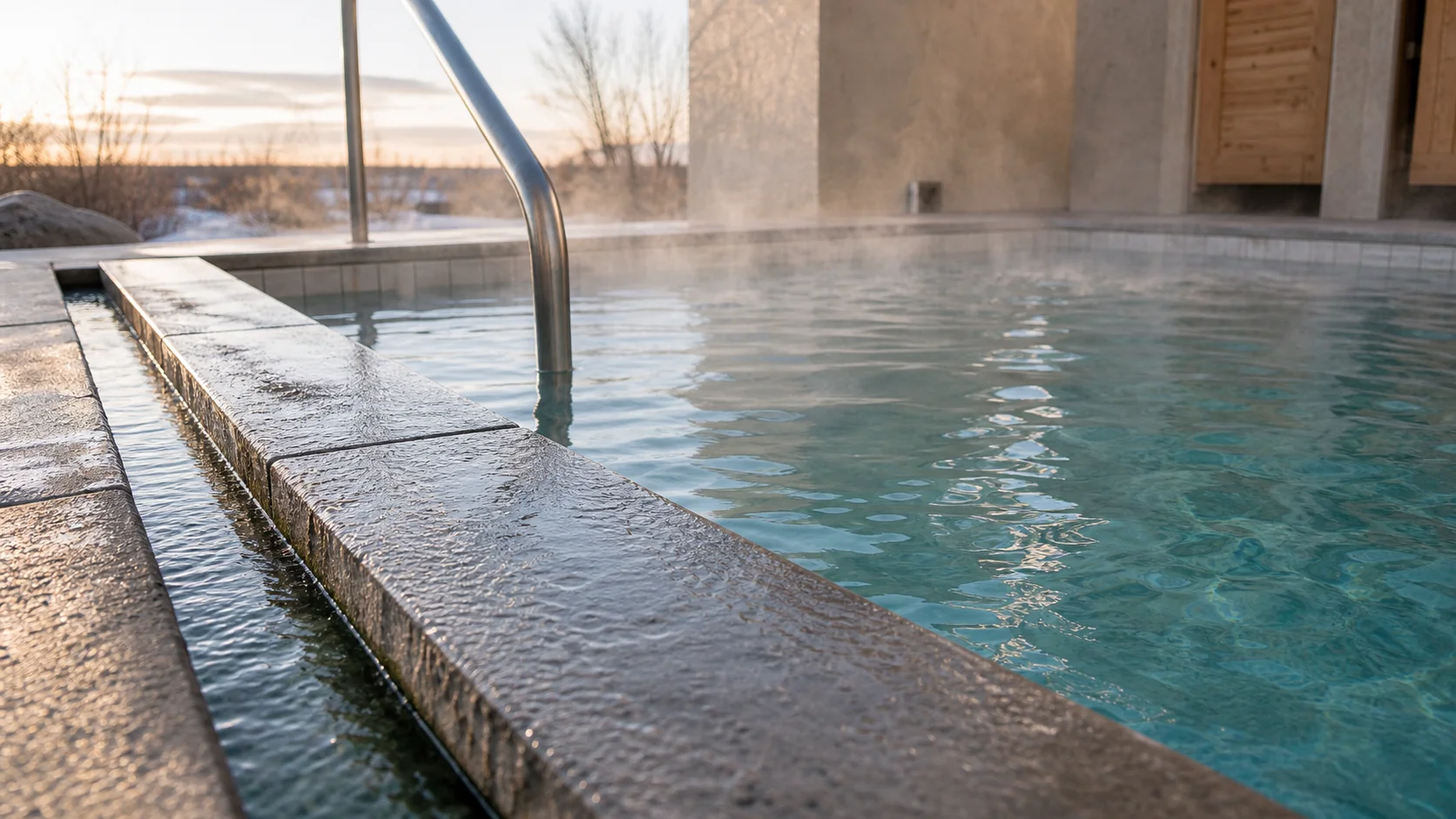 Mineral water and rock detail at Miracle Hot Springs