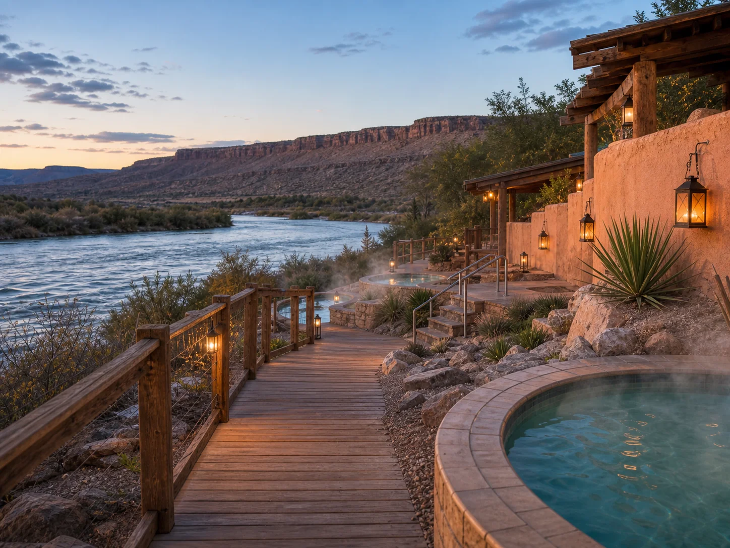 Access and setting context at Riverbend Hot Springs