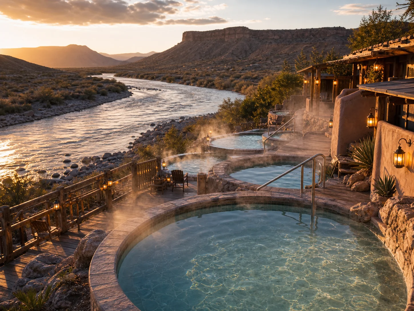 Landscape setting around Riverbend Hot Springs