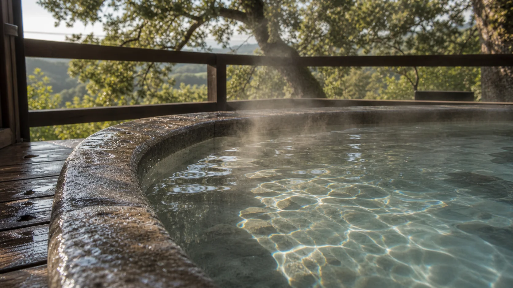 Mineral water and rock detail at Sycamore Mineral Springs