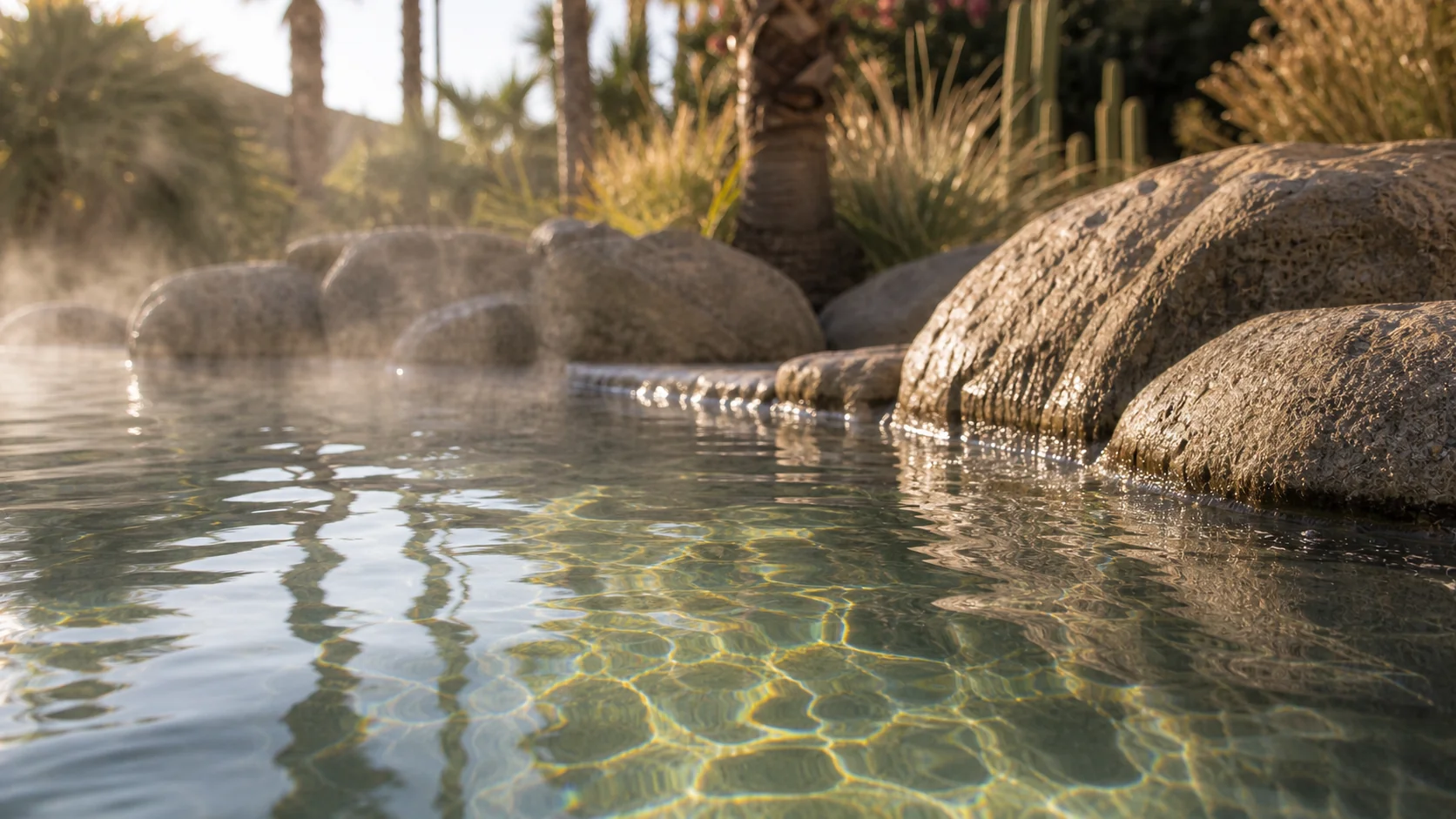 Mineral water and rock detail at Two Bunch Palms