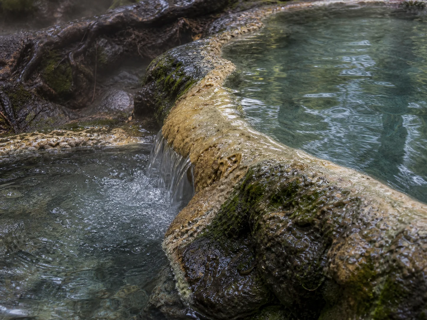Mineral water and rock detail at Umpqua Hot Springs