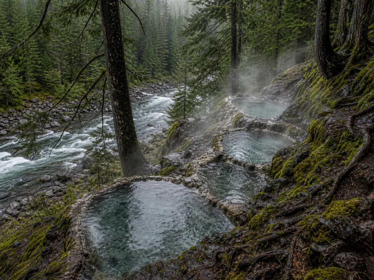 Landscape setting around Umpqua Hot Springs